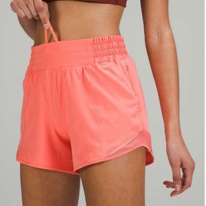 Lululemon Hotty Hot High-Rise Lined Short 4" Raspberry Cream